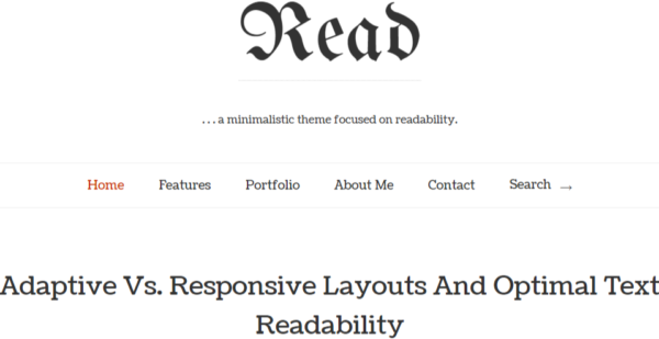 Read WP blog WordPress theme