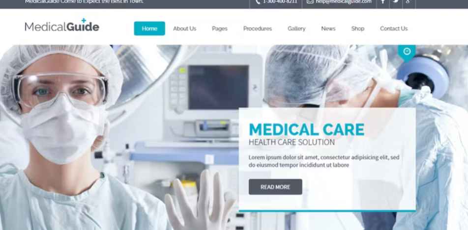 MedicalGuide WordPress healthcare website templates