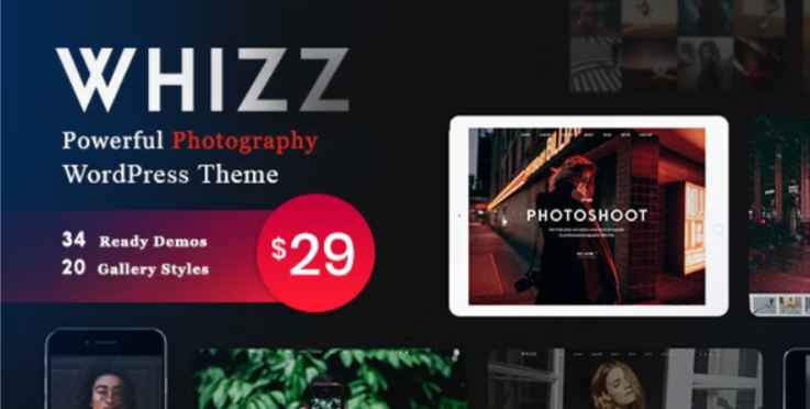 Whizz photography website template