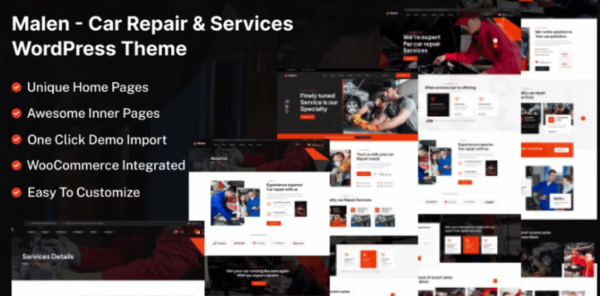 Malen Car Service WordPress Theme