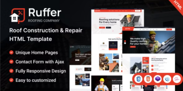 Ruffer wordpress theme for roofing construction