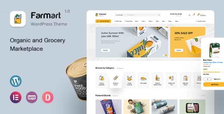 Farmart marketplace WordPress theme