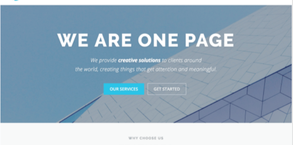 OnePress one page WordPress theme