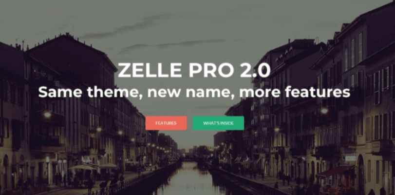 Zelle Pro one page WordPress theme