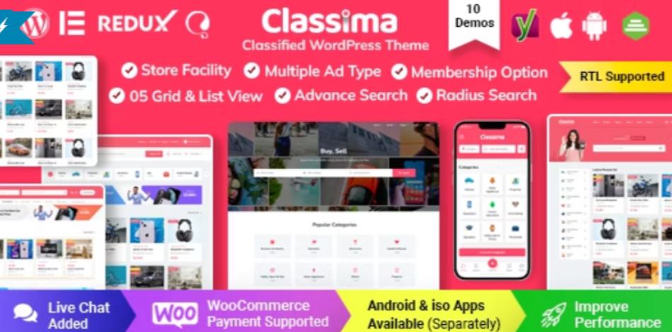 Classima classified ads WordPress theme