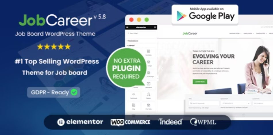 JobCareer job portal WordPress theme