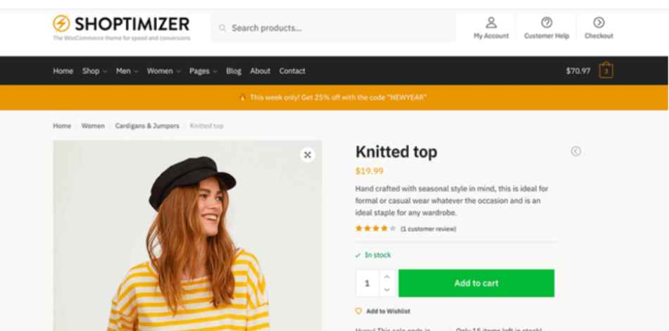 Shoptimizer fastest WooCommerce theme