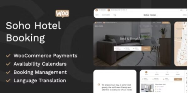 Soho hotel booking WP theme