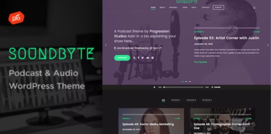 Soundbyte WordPress podcast theme 