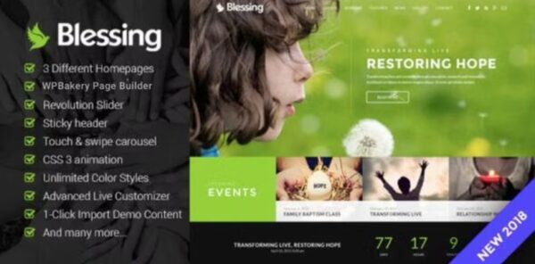 Blessing Responsive WordPress Theme for Church Websites