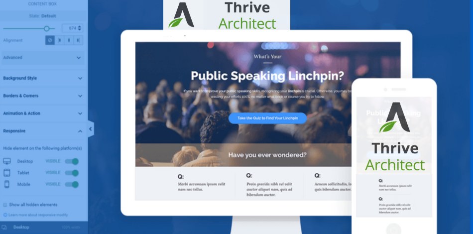 Thrive Architect page builder for WordPress