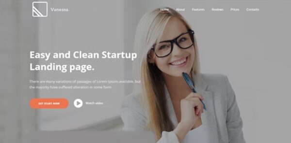 Vanessa Startup Landing Page WordPress Theme