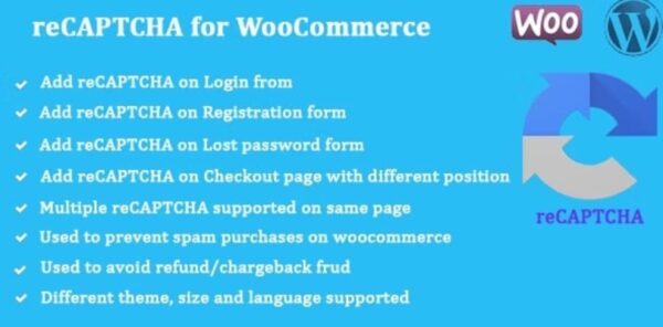 reCAPTCHA for WooCommerce plugin